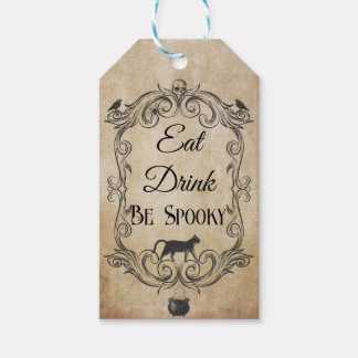 Volwassen  Gotische Schedel Halloween Party Cadeaulabel