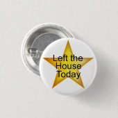 Volwassen gouden ster ronde button 3,2 cm (Voorkant /achterkant)