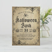 Volwassen Halloween Bash Gotische Schedel Kaart (Staand voorkant)