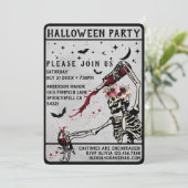 Volwassen Halloween Party schedel Kaart (Staand voorkant)