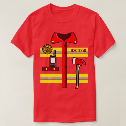 Volwassen Kinderen Halloween Fireman Firefighter C T-shirt (Design voorkant)