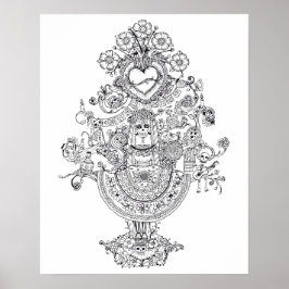 Volwassen kleurendag Poster dode boom