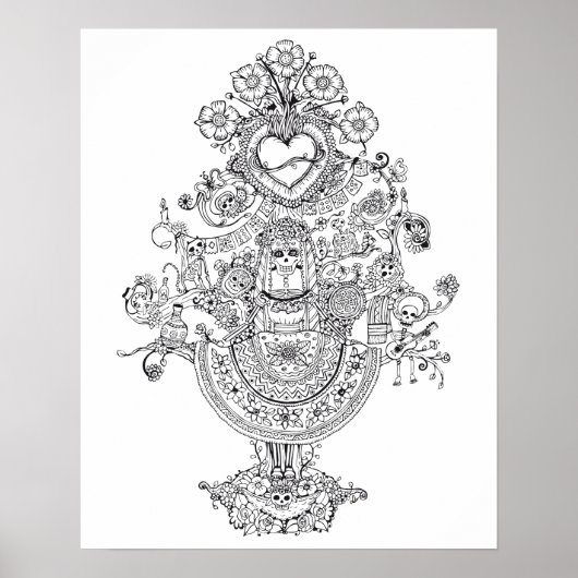 Volwassen kleurendag Poster dode boom (Voorkant)