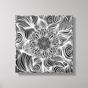 Volwassen kleurstoffen moderne abstracte zonnebloe canvas afdruk