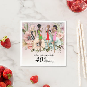 Volwassen Meisjes Lente Bloemen Verjaardagsfeest Servet
