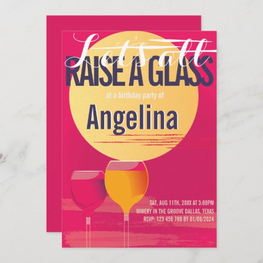 Volwassen minimalistische verjaardagsuitnodiging o kaart (Voorkant / Achterkant)