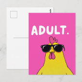 Volwassen niveau: Kippenbaas Briefkaart (Voorkant / Achterkant)