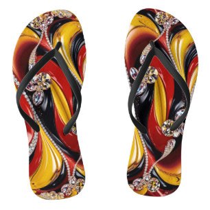 Volwassen slanke bandjes met Belgische kleuren Teenslippers