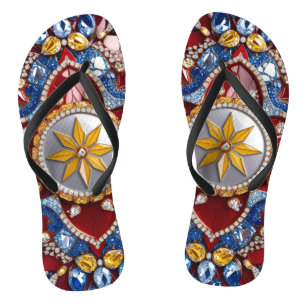 Volwassen slanke bandjes met Colombiaanse kleuren Teenslippers