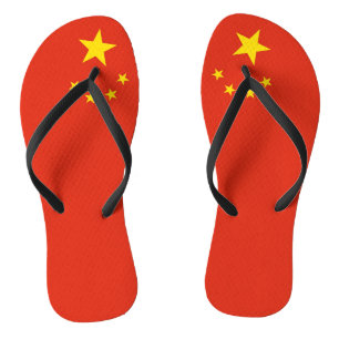 Volwassen slanke bandjes met de vlag van China Teenslippers