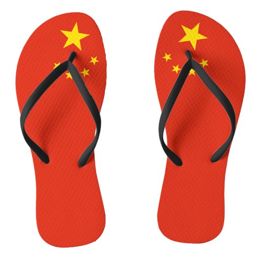 Volwassen slanke bandjes met de vlag van China Teenslippers (Voetbed)