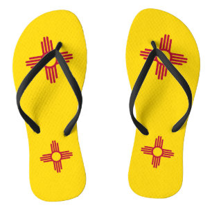 Volwassen slanke bandjes met de vlag van New Mexic Teenslippers