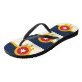 Volwassen slanke bandjes met de vlag van Tulsa, Ok Teenslippers (Schuin)