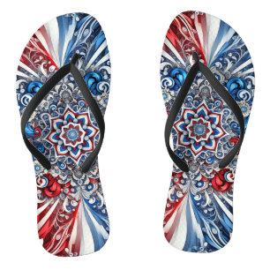 Volwassen slanke bandjes met Franse kleuren Teenslippers