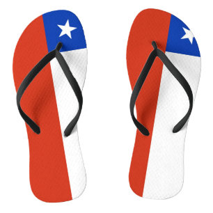 Volwassen slanke bandjes met vlag van Chili Teenslippers