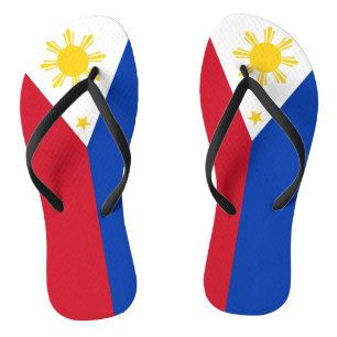 Volwassen slanke bandjes met vlag van de Filipijne Teenslippers