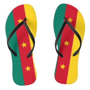 Volwassen slanke bandjes met vlag van Kameroen Teenslippers