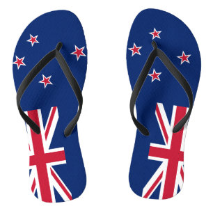 Volwassen slanke bandjes met vlag van Nieuw-Zeelan Teenslippers