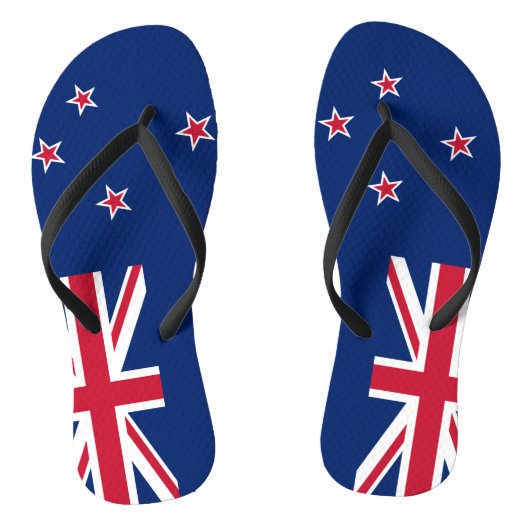 Volwassen slanke bandjes met vlag van Nieuw-Zeelan Teenslippers (Voetbed)