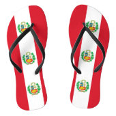 Volwassen slanke bandjes met vlag van Peru Teenslippers (Voetbed)