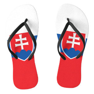 Volwassen slanke bandjes met vlag van Slowakije Teenslippers