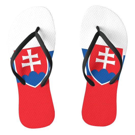 Volwassen slanke bandjes met vlag van Slowakije Teenslippers (Voetbed)
