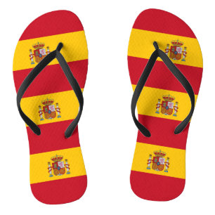 Volwassen slanke bandjes met vlag van Spanje Teenslippers