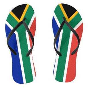 Volwassen slanke bandjes met vlag van Zuid-Afrika Teenslippers