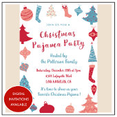 Volwassen sluimer party uitnodiging rood blauw