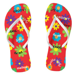 Volwassen Teenslippers "Groovy Flowers" Teenslippe