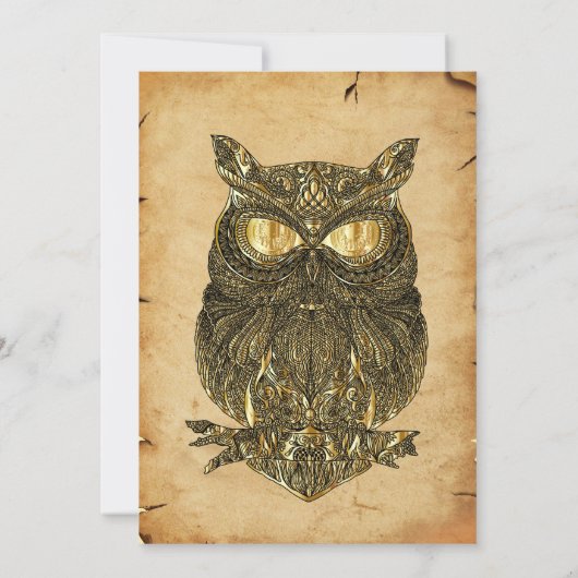 Volwassen Uil Gothic Halloween Kostuumfeest Kaart (Achterkant)