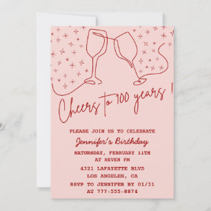 Volwassen verjaardag 100e verjaardag uitnodiging C