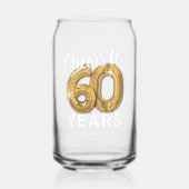 Volwassen Verjaardag Proost op 60 jaar Blikvorm Glas (Voorkant)