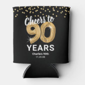 Volwassen Verjaardag Proost op 90 jaar Blikjeskoeler (Voorkant)