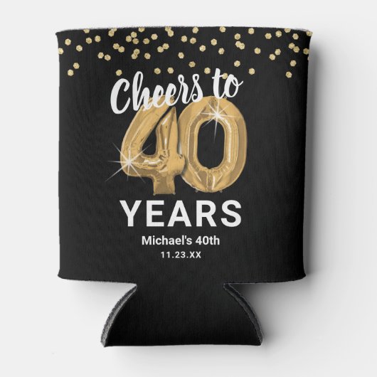 Volwassen Verjaardag Proost tot 40 jaar Blikjeskoeler (Voorkant)