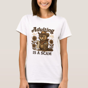 Volwassen zijn is een grap – Grappige beverhumor T-shirt