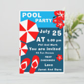 Volwassen Zomer Zwembad Feest Kaart (Staand voorkant)