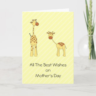 Volwassene en de Giraffe van het Baby. Cartoon Kaart