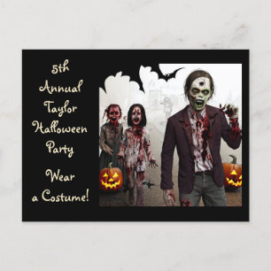 Volwassene en Kinderen Zombies Halloween Party Inv Briefkaart