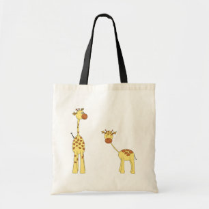 Volwassenen en Baby Giraffe. Cartoon Tote Bag