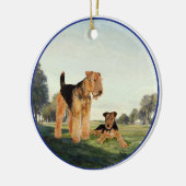 Volwassenen en pop-up keramisch ornament (Links)