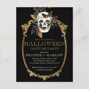 Volwassenen Gothic Skull Halloween Invitation Briefkaart