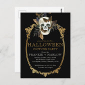 Volwassenen Gothic Skull  Halloween Invitation Briefkaart (Voorkant / Achterkant)