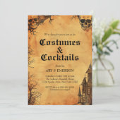 Volwassenen Halloween Party Gothic Skull Kaart (Staand voorkant)