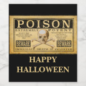 VOLWASSENEN HALLOWEEN, POISON WIJN ETIKET (Enkel label)