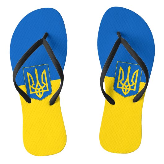 Volwassenen met vlag van Oekraïense Teenslippers (Voetbed)