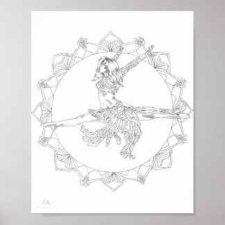 Volwassenen Poster Mandala Jazz Dancer