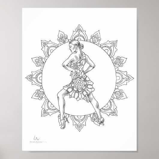 Volwassenen Poster Salsa Mandala Dancer (Voorkant)