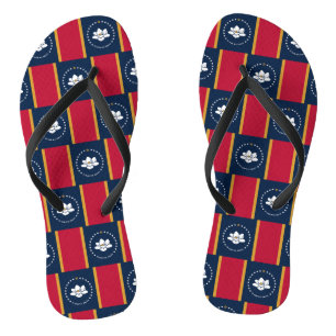 Volwassenen slanke riemen met vlag van Mississippi Teenslippers