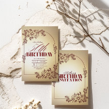 Volwassenen Verjaardag uitnodiging gouden kastanje